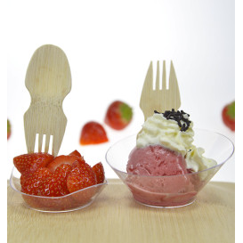 Tenedor Spork Bambú Degustación 9cm en caja (20 Uds)