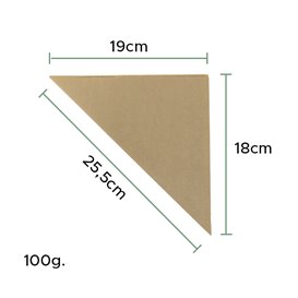 Cono de Papel Antigrasa Kraft 25,5cm 100gr (1.600 Uds)