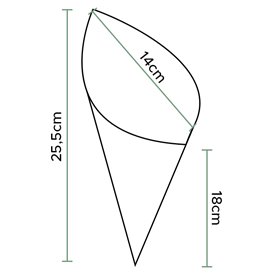 Cono de Papel Antigrasa Kraft 25,5cm 100gr (1.600 Uds)