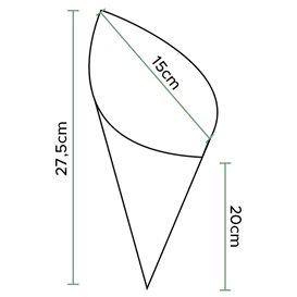 Cono de Papel Antigrasa Kraft 27,5cm 250gr (1.600 Uds)