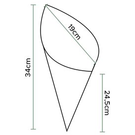 Cono de Papel Antigrasa Kraft 34cm 400gr (100 Uds)