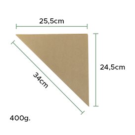 Cono de Papel Antigrasa Kraft 34cm 400gr (2.000 Uds)
