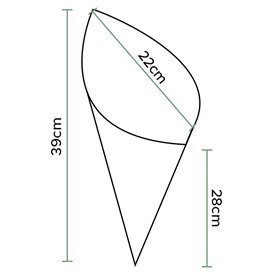 Cono de Papel Antigrasa Kraft 39cm 600gr (100 Uds)