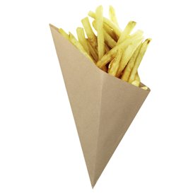 Cono de Papel Antigrasa Kraft 25,5cm 100gr (1.600 Uds)
