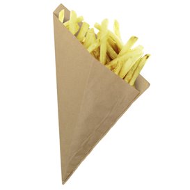 Cono de Papel Antigrasa Kraft 27,5cm 250gr (100 Uds)