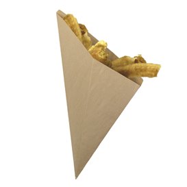 Cono de Papel Antigrasa Kraft 34cm 400gr (2.000 Uds)