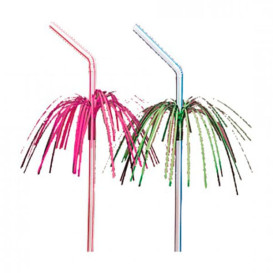 Pajita Flexible con Palmeras  Ø5mm 23cm 