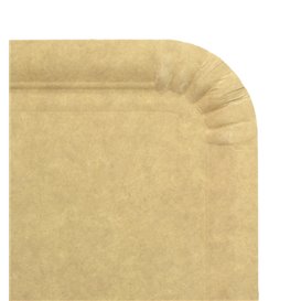 Bandeja de Cartón Rectangular Kraft 12x19 cm (100 Uds)
