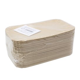 Bandeja de Cartón Rectangular Kraft 12x19 cm (100 Uds)