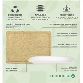 Bandeja de Cartón Antigrasa Blanco 15x23cm 250g/m² (50 Uds)