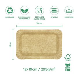 Bandeja de Cartón Kraft "Flower" 12x19cm 295g/m² (50 Uds)