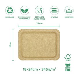 Bandeja de Cartón Kraft "Flower" 18x24cm 345g/m² (50 Uds)
