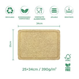 Bandeja de Cartón Kraft "Flower" 25x34cm 390g/m² (50 Uds)