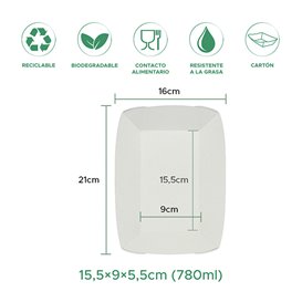 Barqueta Kraft 780ml 15,5x9x5,5cm (450 Uds)