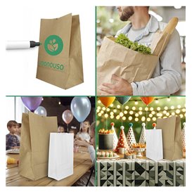 Bolsa de Papel Sin Asas Kraft 50g/m² 18+12x29cm (1000 Uds)
