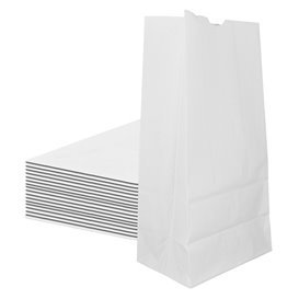 Bolsa de Papel Sin Asas Kraft Blanca 60g/m² 18+11x34cm (25 Uds)