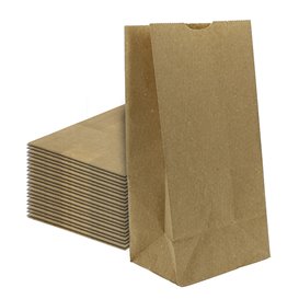 Bolsa de Papel Sin Asas Kraft 50g/m² 12+8x24cm (1.000 Uds)