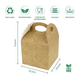 Caja de Menú Kraft 131x131x115mm (250 Uds)