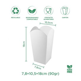 Caja Palomitas Mediana Blanca 90gr 7,8x10,5x18cm (25 Uds)