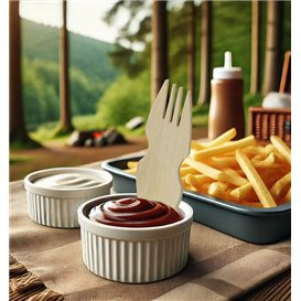 Tenedor Spork Bambú Degustación 9cm en caja (20 Uds)