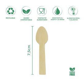 Mini Cuchara de Bambú 7,5cm en caja (1.200 Uds)