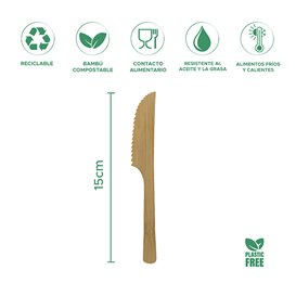 Cuchillo de Bambú 15cm en caja (100 Uds)