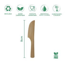 Cuchillo pequeño de Bambú 9cm en caja (100 Uds)