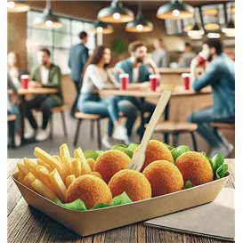 Mini Tenedor de Bambú 7,5cm en caja (50 Uds)