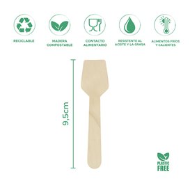 Cucharilla de Madera para Helados 9,5cm (100 Uds)