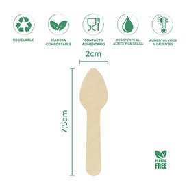 Mini Cuchara de Madera 7,5cm (2.400 Uds)
