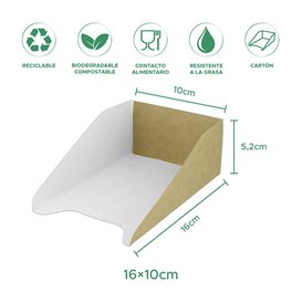 Envase de Cartón para Gofres 16x10cm (100 Uds)