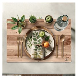 Mantel Individual de Papel Kraft "Madera" 30x40cm 40g/m² (1.000 Uds)