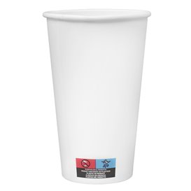 Vaso Cartón 16 Oz/500ml Blanco Ø9cm (25 Uds)