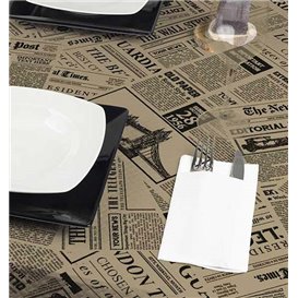 Mantel de Papel Cortado 1x1m Kraft "Prensa" 37g (400 Uds)