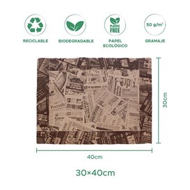 Mantel Individual Papel 30x40cm Kraft "Prensa" 50g (2500 Uds)