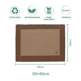 Mantel Individual Papel 30x40cm Kraft "Pata Gallo" 50g (2500 Uds)