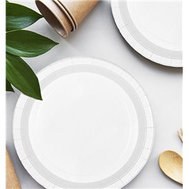 Plato de Cartón Redondo Antigrasa Blanco Ø18cm 220g/m² (50 Uds)