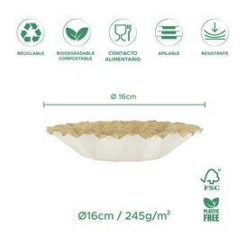 Plato Hondo de Cartón Kraft "Flower" Ø16cm 245g/m² (800 Uds)