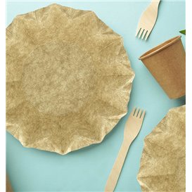 Plato Hondo de Cartón Kraft "Flower" Ø16cm 245g/m² (800 Uds)