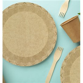 Plato de Cartón Kraft "Flower" Ø18cm 225g/m² (700 Uds)