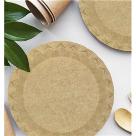 Plato de Cartón Kraft "Flower" Ø23cm 245g/m² (50 Uds)