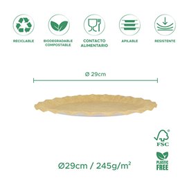 Plato de Cartón Kraft "Flower" Ø29cm 245g/m² (600 Uds)