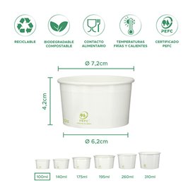 Tarrina de Cartón para Helados Ecológica 100ml (2600 Uds)
