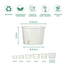 Tarrina de Cartón para Helados Ecológica 310ml (50 Uds)