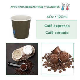 Vaso Cartón 4Oz/120ml Marrón Ø6,2cm (100 Uds)
