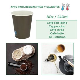 Vaso Cartón 8Oz/240ml Marrón Ø8,0cm (50 Uds)