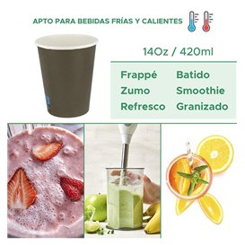 Vaso Cartón 14Oz/420ml Marrón Ø9,0cm (50 Uds)