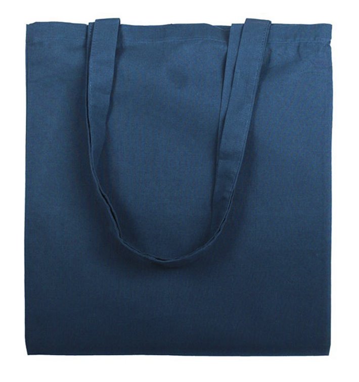 Bolsa Algodón Asa Larga Azul Marino 38x42cm (200 Uds)
