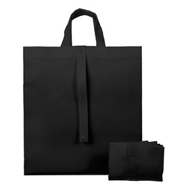 Bolsa Tela TNT PREMIUM Plegable Negra 40+15x40cm (150 Uds)