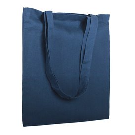 Bolsa Algodón Asa Larga Azul Marino 38x42cm (200 Uds)